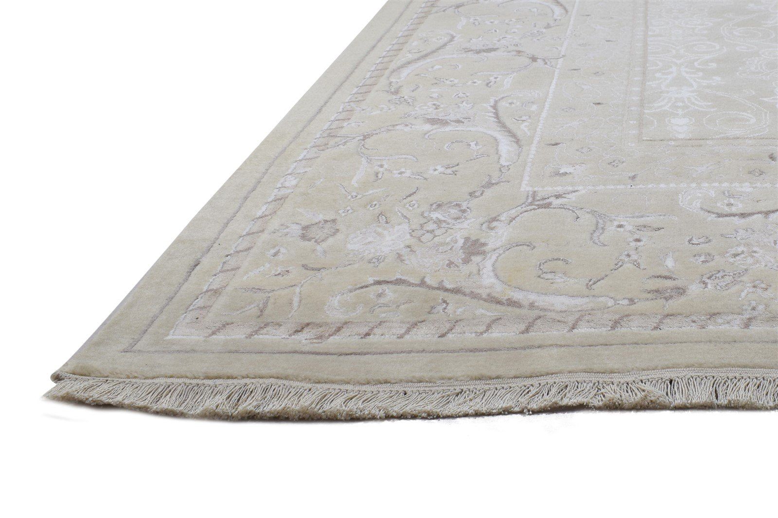 Sand Wool / Silk Rug 6X10 Modern Hand Knotted Scandinavian Oriental Large Carpet   7864912937109