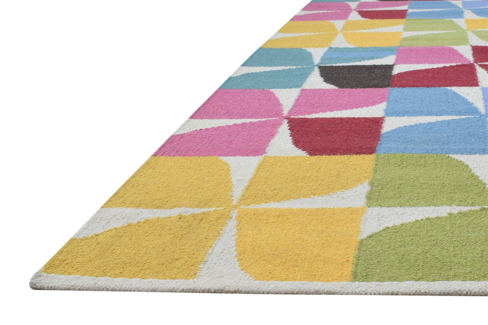 Sande Multi Color Wool Rug 5' X 8' Modern Dhurrie Bohemian Floral   7865049219221