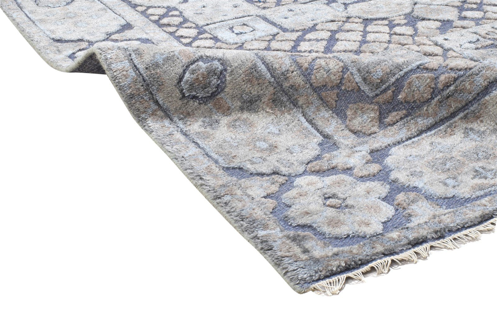 Sangeeti Purple Wool / Silk Rug 6X9 Persian Hand Knotted Khotan Oriental   7864104255637