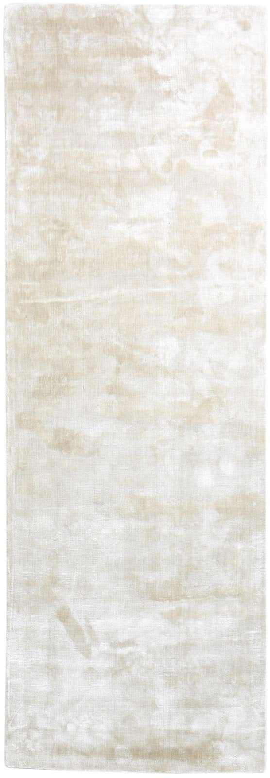 Silk Beige Rug 3' X 9' Modern Handloom Scandinavian Solid Room Size Runner   7865149685909