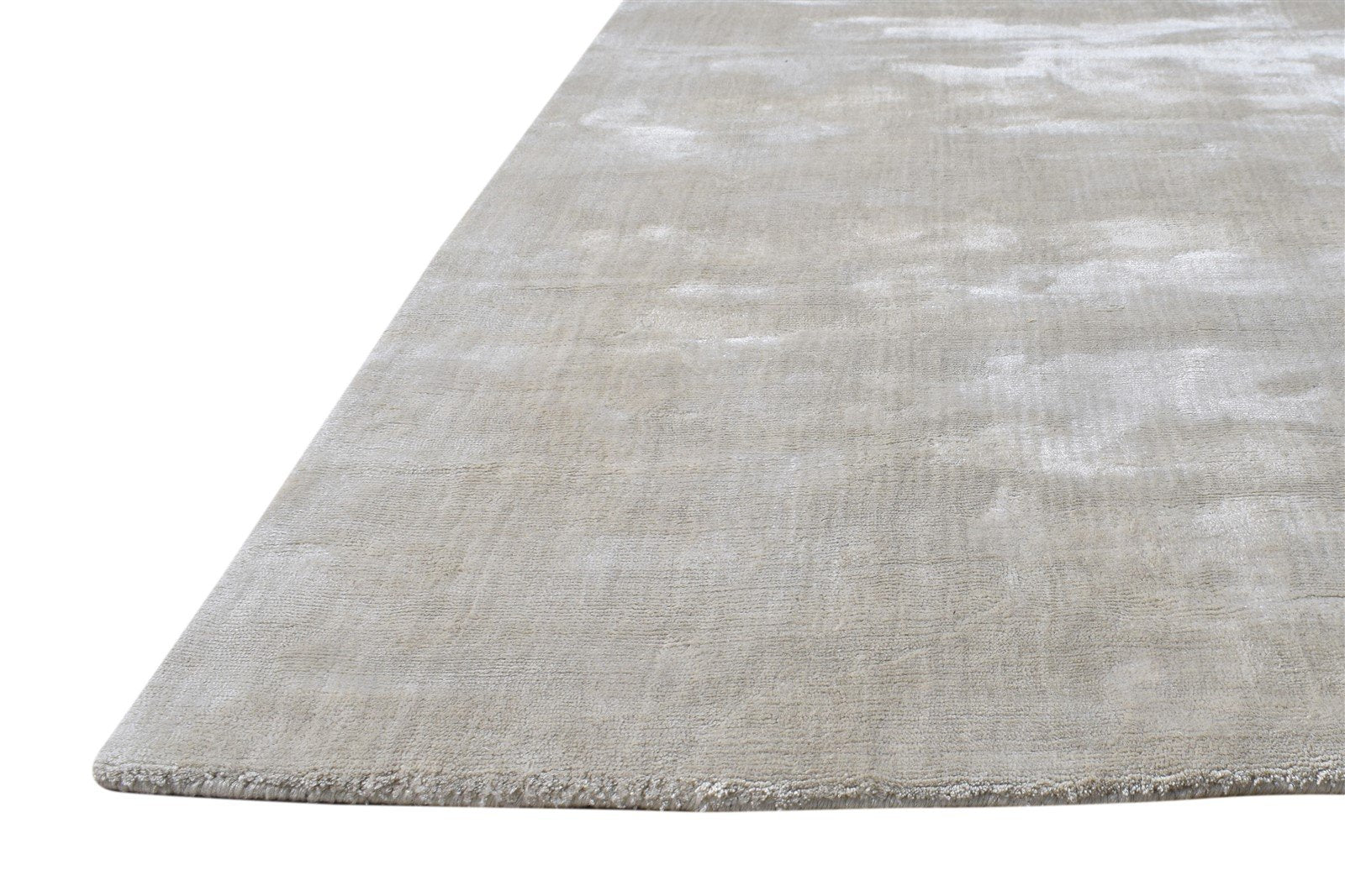 Silk Beige Rug 3' X 9' Modern Handloom Scandinavian Solid Room Size Runner   7865149685909