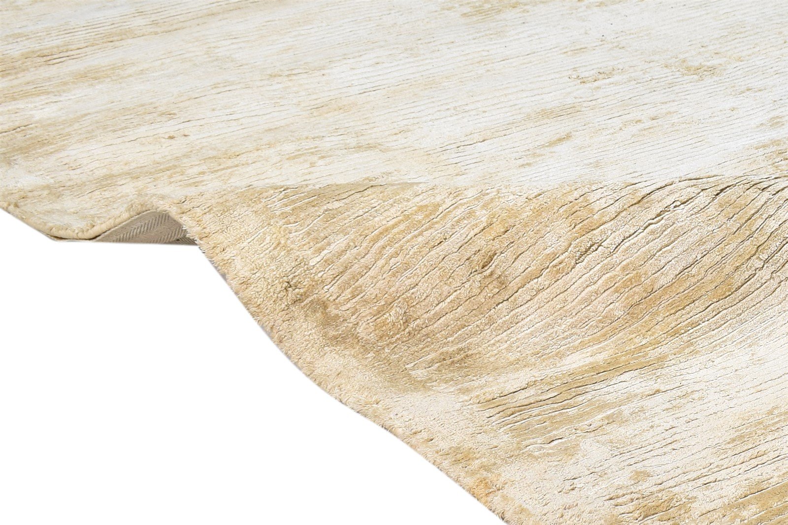 Silk Beige Rug 5' X 7' Modern Handloom Scandinavian Abstract Room Size Carpet   7865109676181