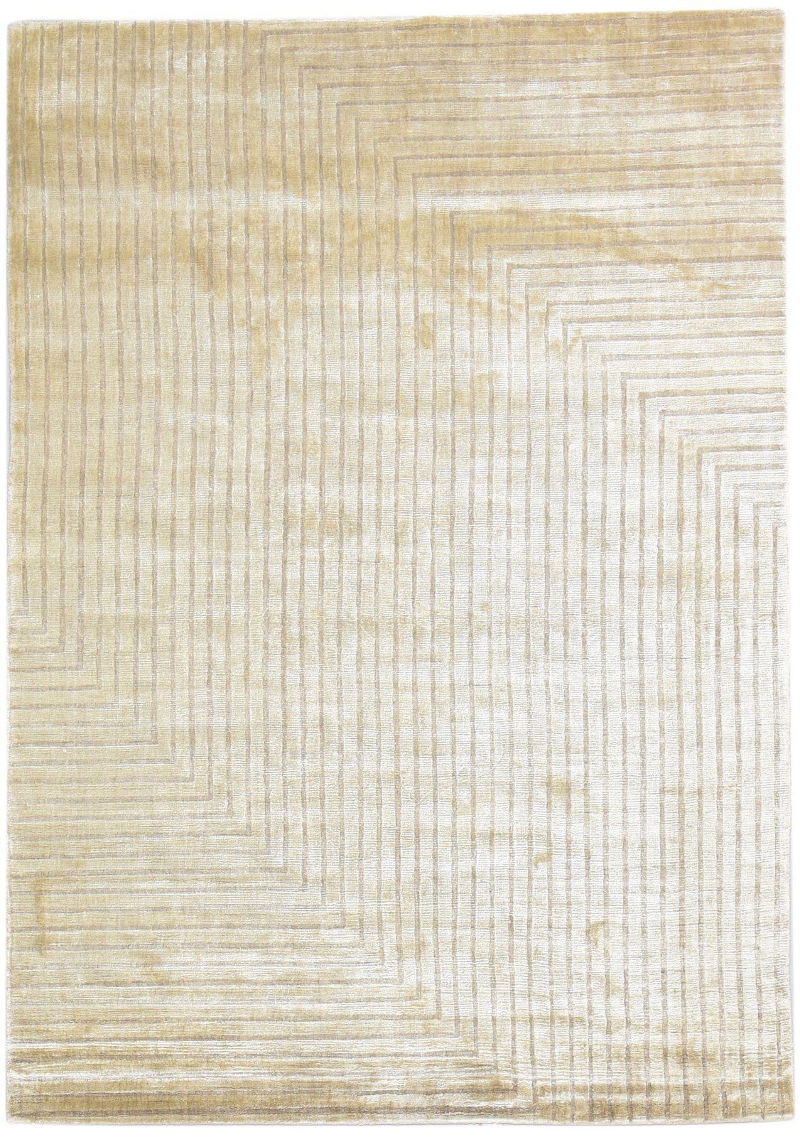 Silk Beige Rug 5' X 7' Modern Handloom Scandinavian Geometric Room Size Carpet   7865107447957