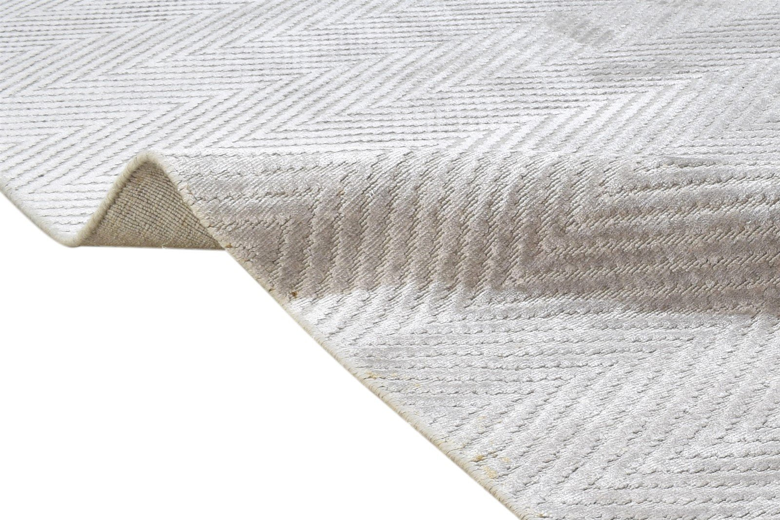Silk Beige Rug 5' X 8' Modern Handloom Scandinavian Diamond Room Size Carpet   7864513659029