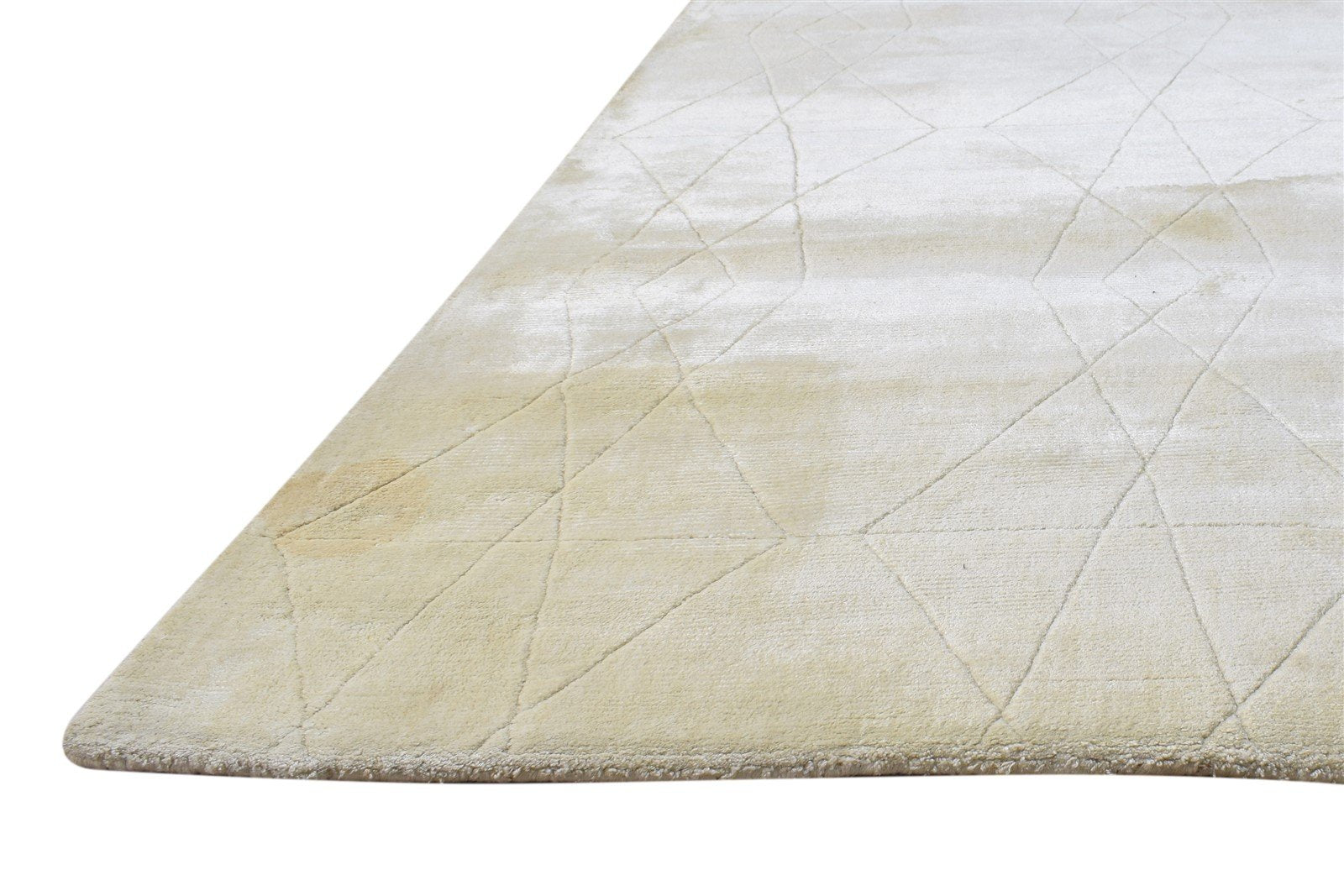 Silk Beige Rug 6' X 9' Modern Handloom Scandinavian Solid Room Size Carpet   7865107185813