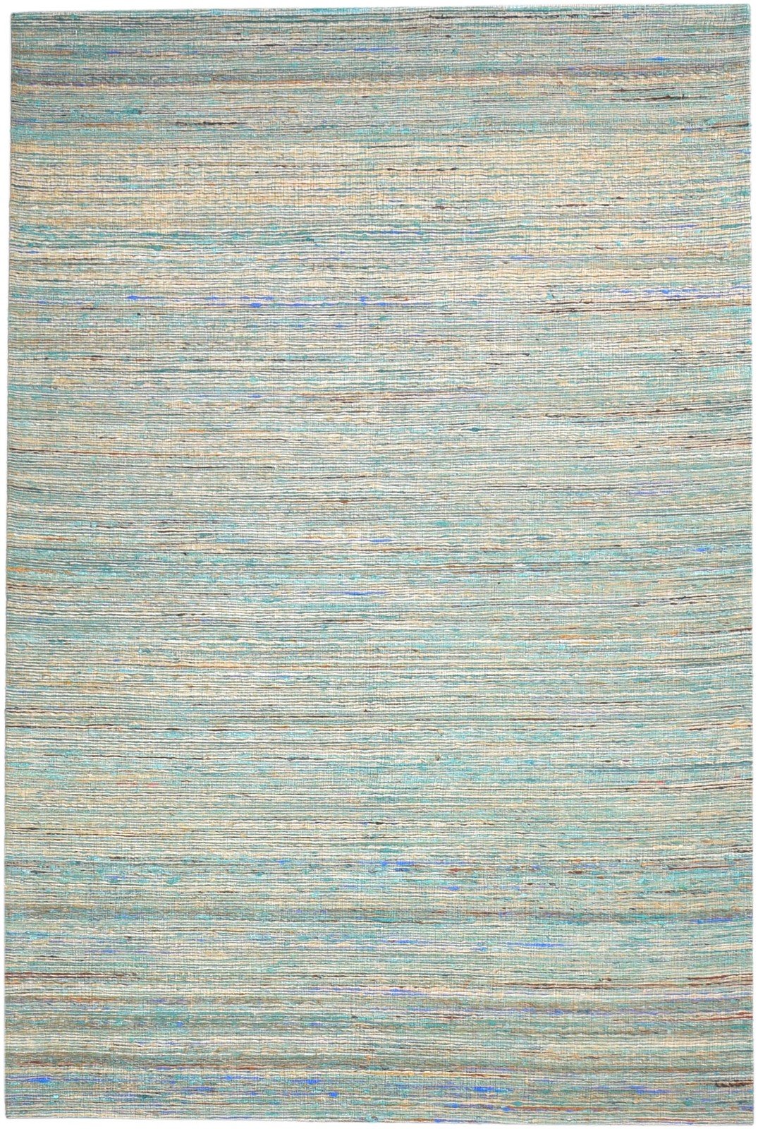 Silk Blue Rug 5' X 8' Modern Hand Woven Bohemian Striped Room Size Carpet   7864661704853