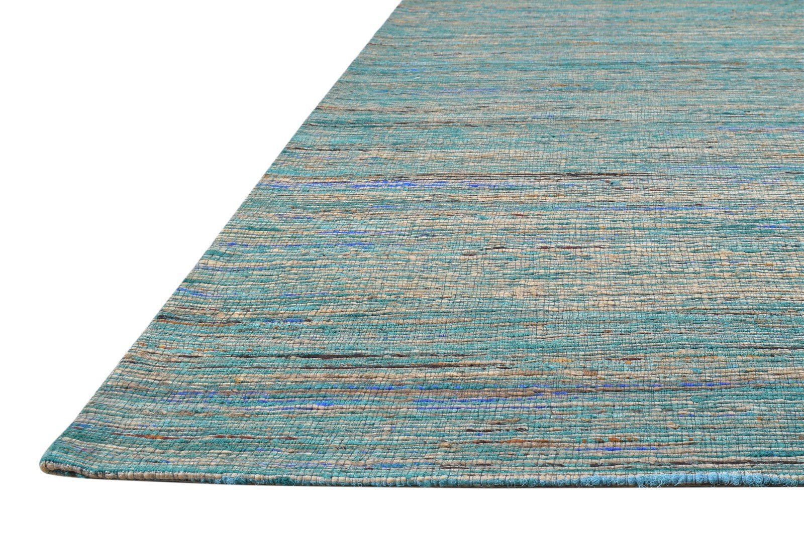 Silk Blue Rug 5' X 8' Modern Hand Woven Bohemian Striped Room Size Carpet   7864661704853