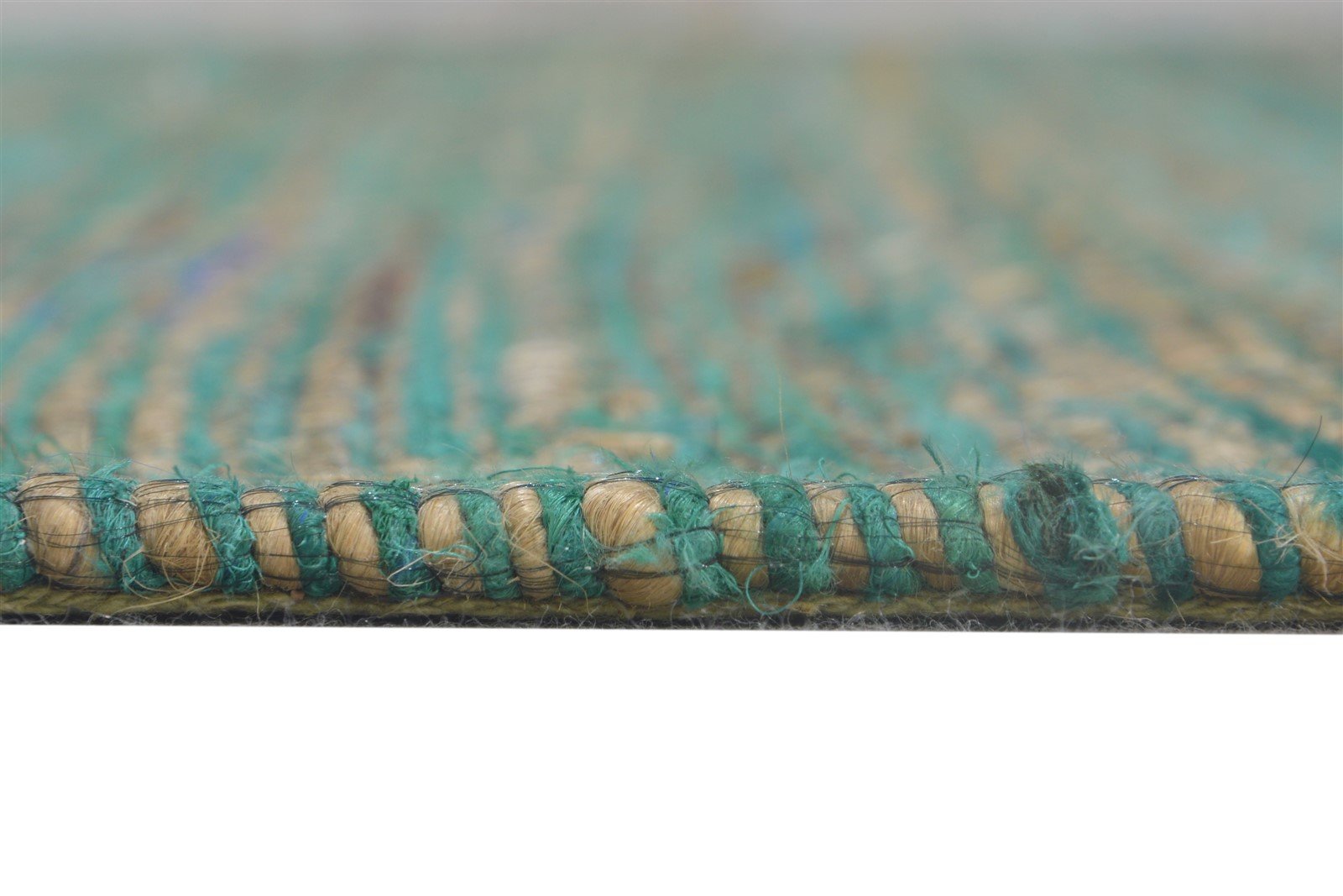Silk Blue Rug 5' X 8' Modern Hand Woven Bohemian Striped Room Size Carpet   7864661704853
