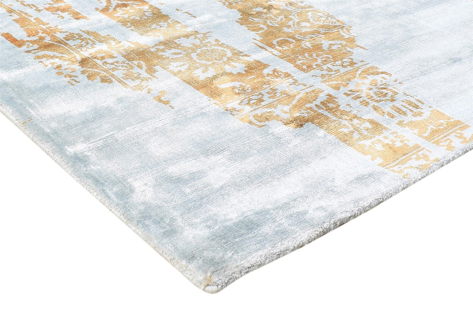 Silk Blue Rug 5' X 8' Modern Handloom Indian Modern Room Size Carpet   7865140248725