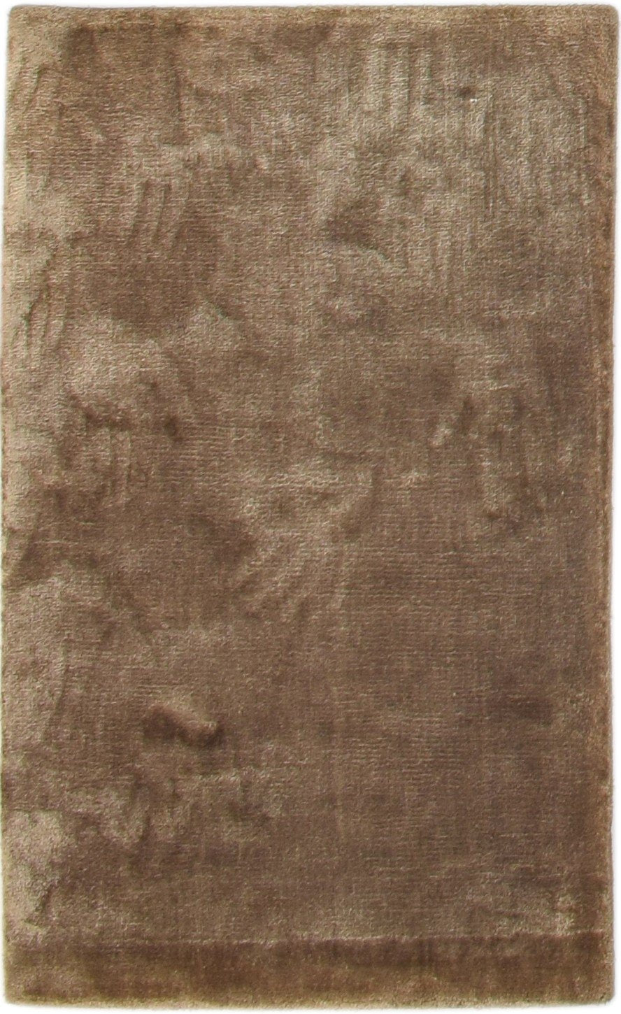 Silk Brown Rug 2' X 3' Modern Handloom French Floral Small Carpet   7860697989269