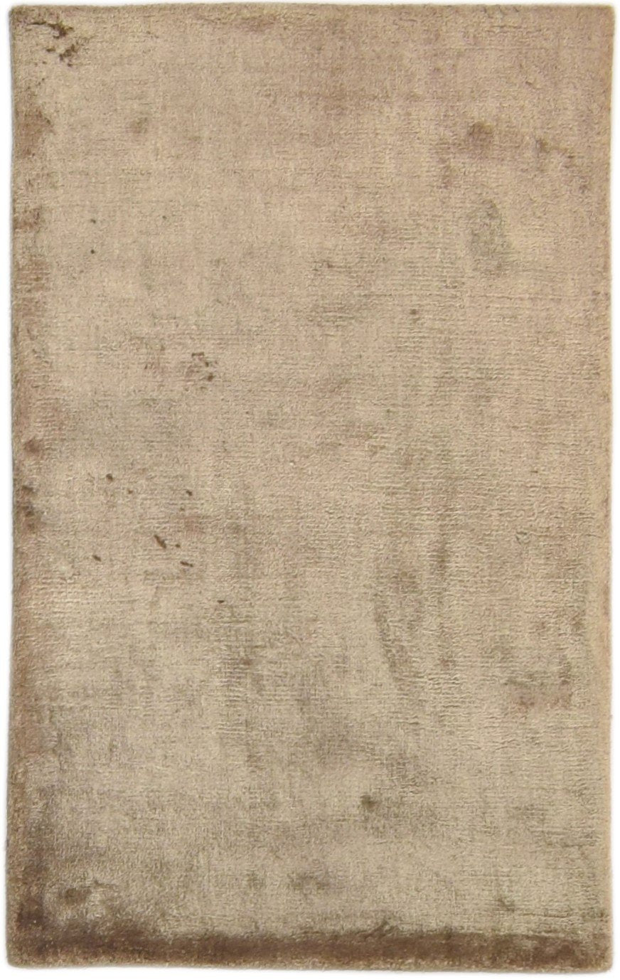 Silk Brown Rug 2' X 3' Modern Handloom Scandinavian Solid Small Carpet   7860698185877