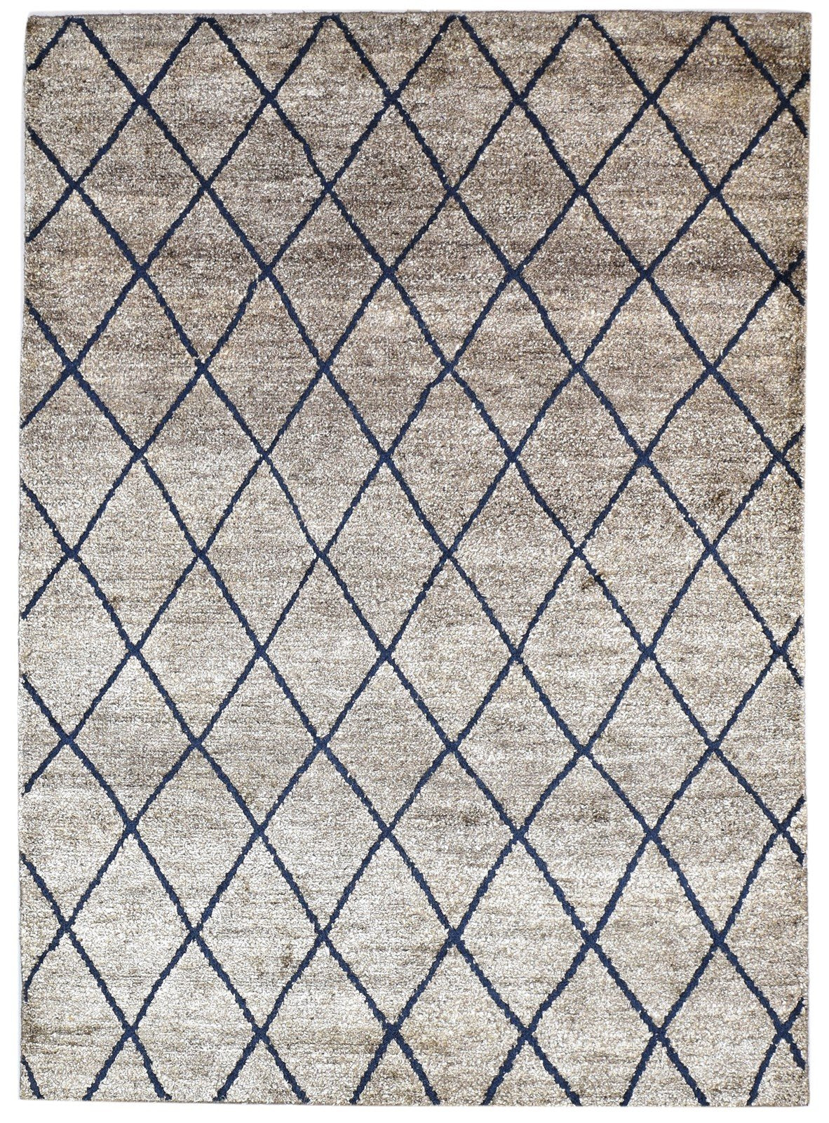 Silk Brown Rug 5' X 7' Modern Hand Knotted Moroccan Diamond Room Size Carpet   7864227004565