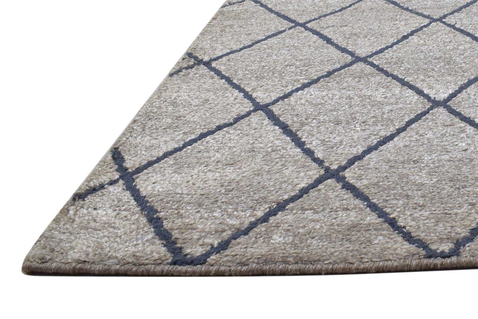 Silk Brown Rug 5' X 7' Modern Hand Knotted Moroccan Diamond Room Size Carpet   7864227004565