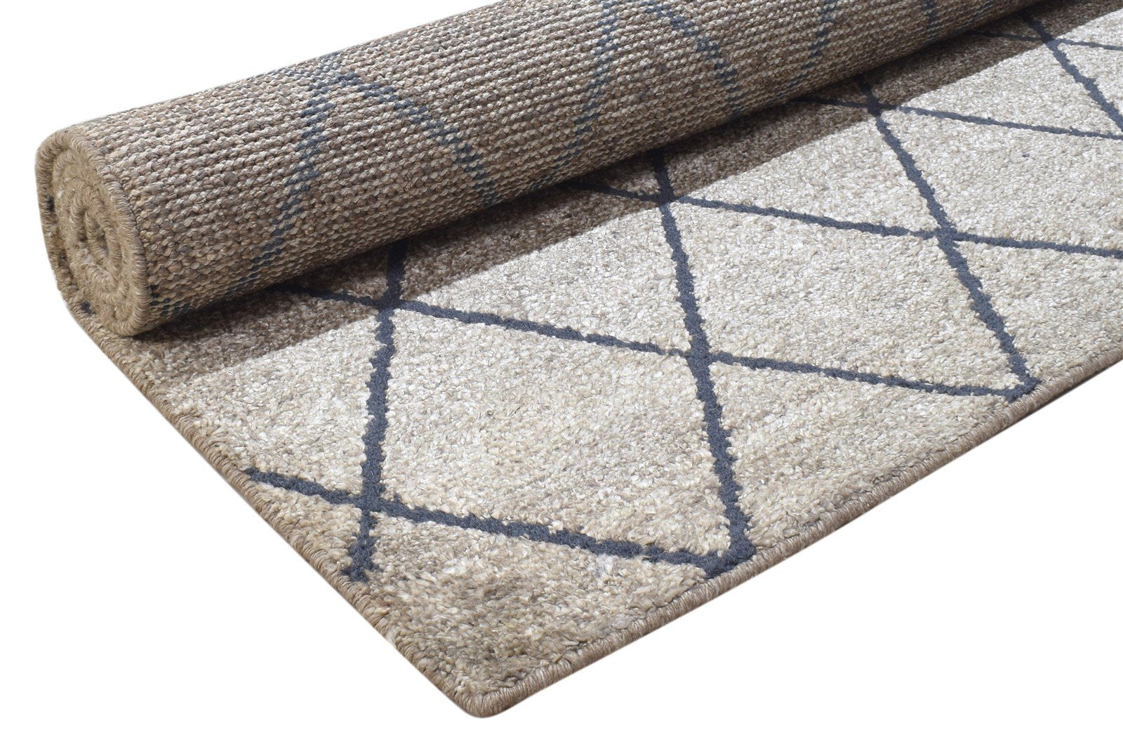 Silk Brown Rug 5' X 7' Modern Hand Knotted Moroccan Diamond Room Size Carpet   7864227004565