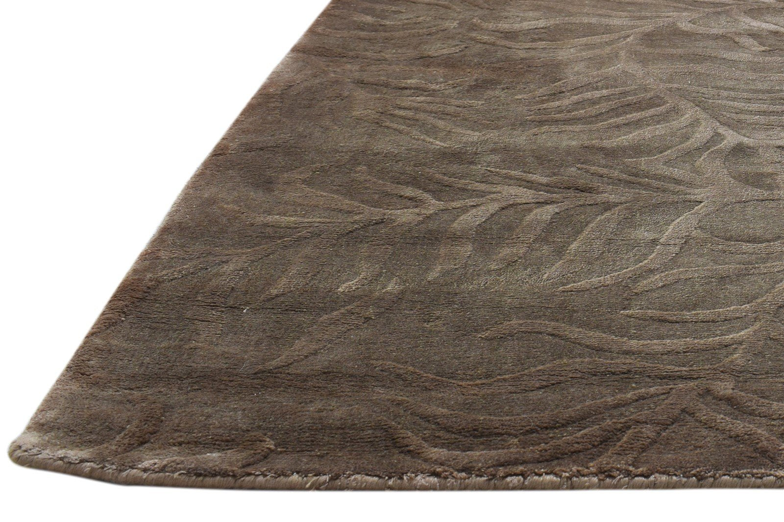 Silk Brown Rug 5' X 8' Modern Handloom French Floral Room Size Carpet   7860697432213