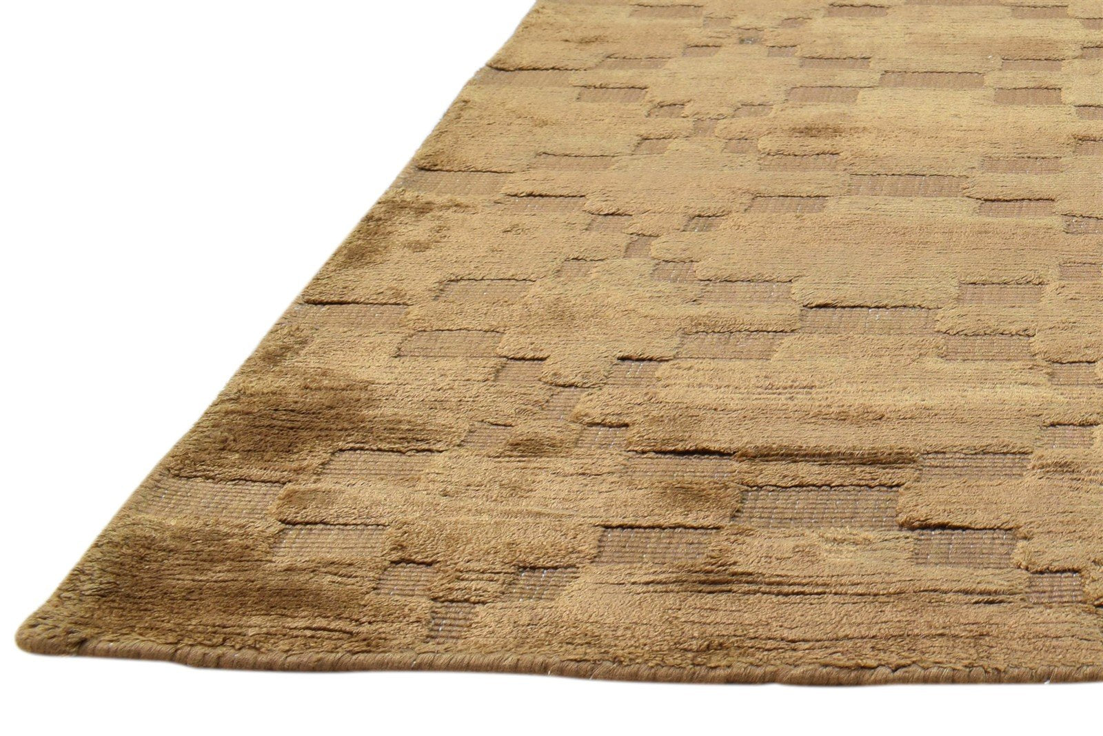 Silk Brown Rug 5' X 8' Modern Handloom Moroccan Trellis Room Size Carpet   7860698742933