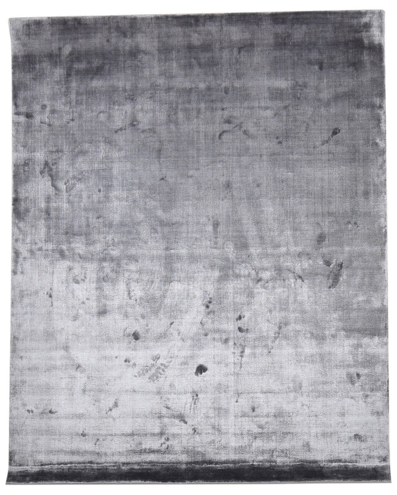Silk Charcoal Rug 6' X 8' Modern Handloom Scandinavian Solid Large Carpet   7864361287829