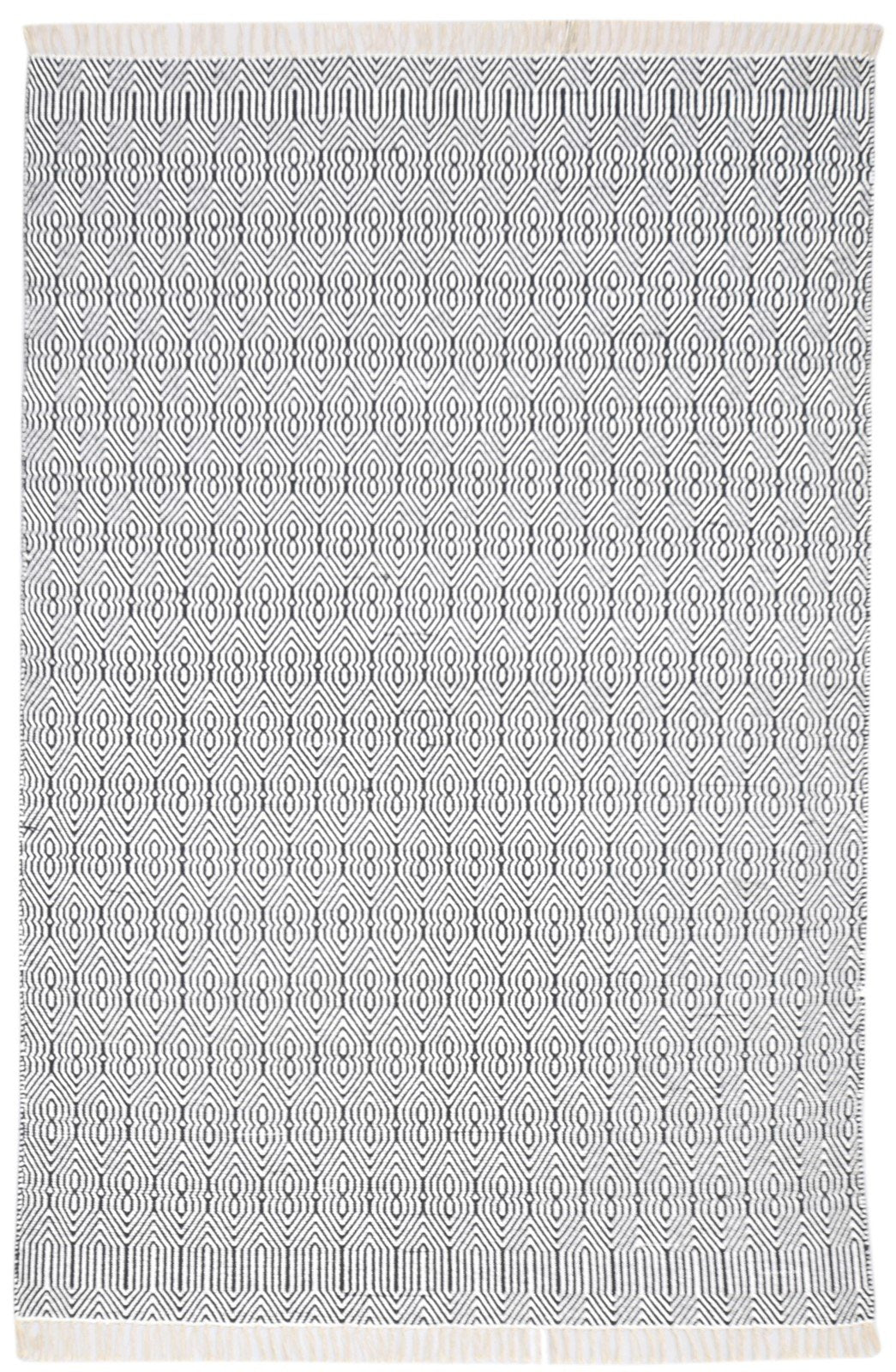 Silk Dark Grey Rug 4X7 Modern Dhurrie Scandinavian Geometric Room Size Carpet   7864471388309