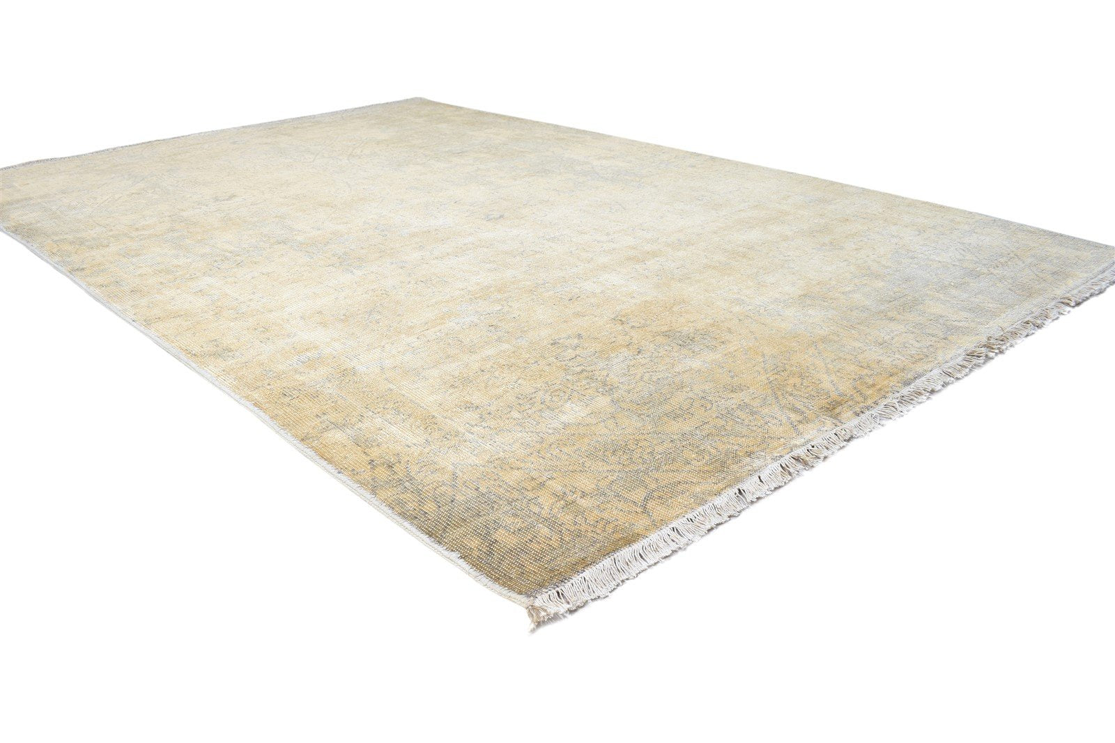 Silk Gold Rug 6' X 8' Modern Hand Knotted French Abstract Room Size Carpet   7864803164309