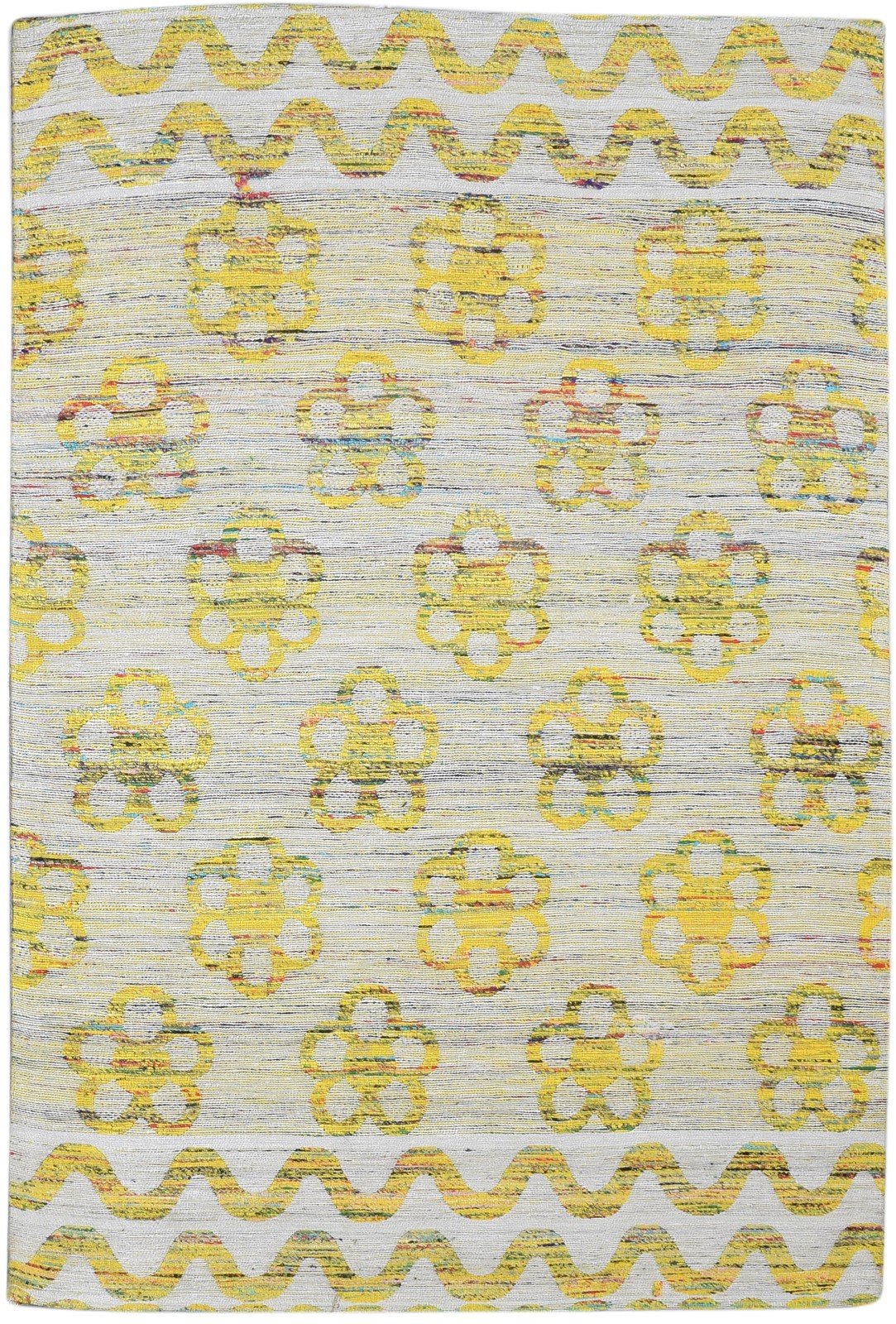 Silk Grey Rug 5' X 7' Modern Jacquard Loom Scandinavian Floral Room Size Carpet   7860700971157