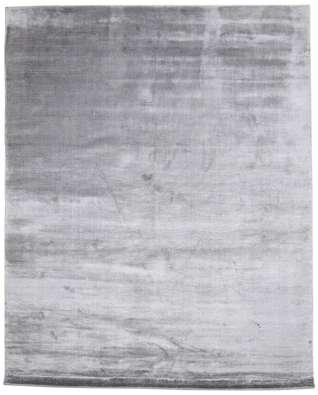 Silk Grey Rug 7' X 8' Modern Handloom Scandinavian Solid Large Carpet   7864362074261
