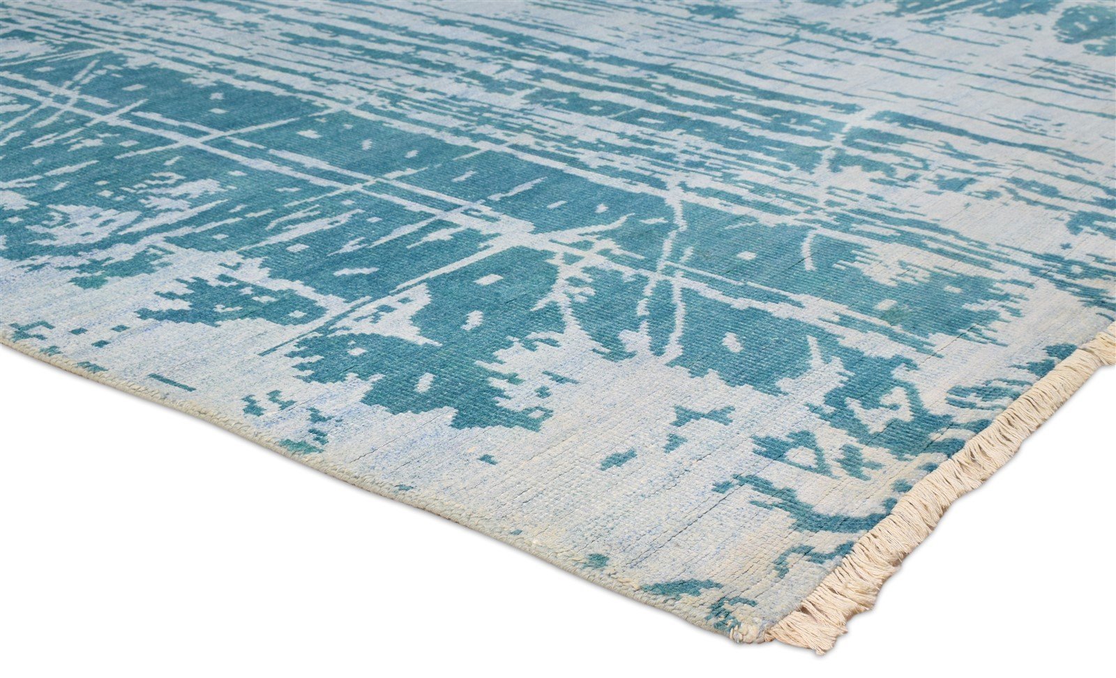 Silk Grey Rug 8' X 10' Modern Hand Knotted Indian Abstract 7'10"X9'11" Carpet   6988636356757