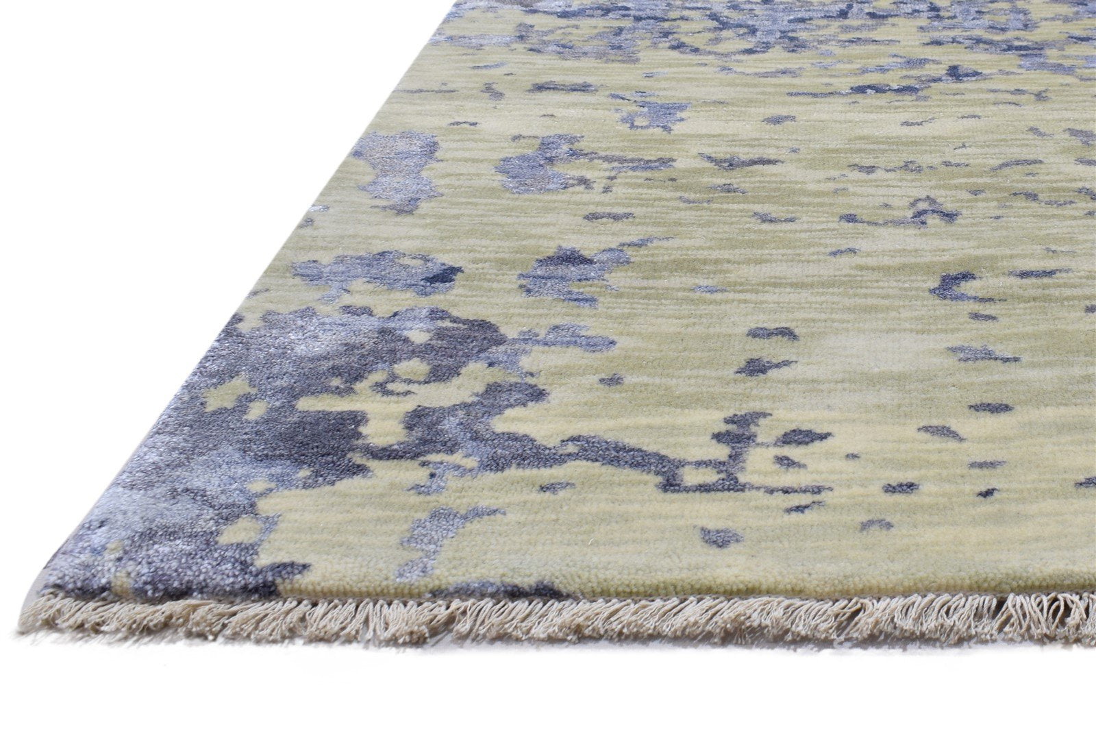 Silk Grey Rug 8' X 10' Modern Hand Knotted Indian Abstract Large Carpet   7864320032917