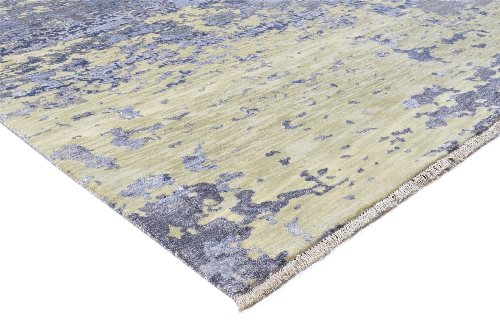 Silk Grey Rug 8' X 10' Modern Hand Knotted Indian Abstract Large Carpet   7864320032917