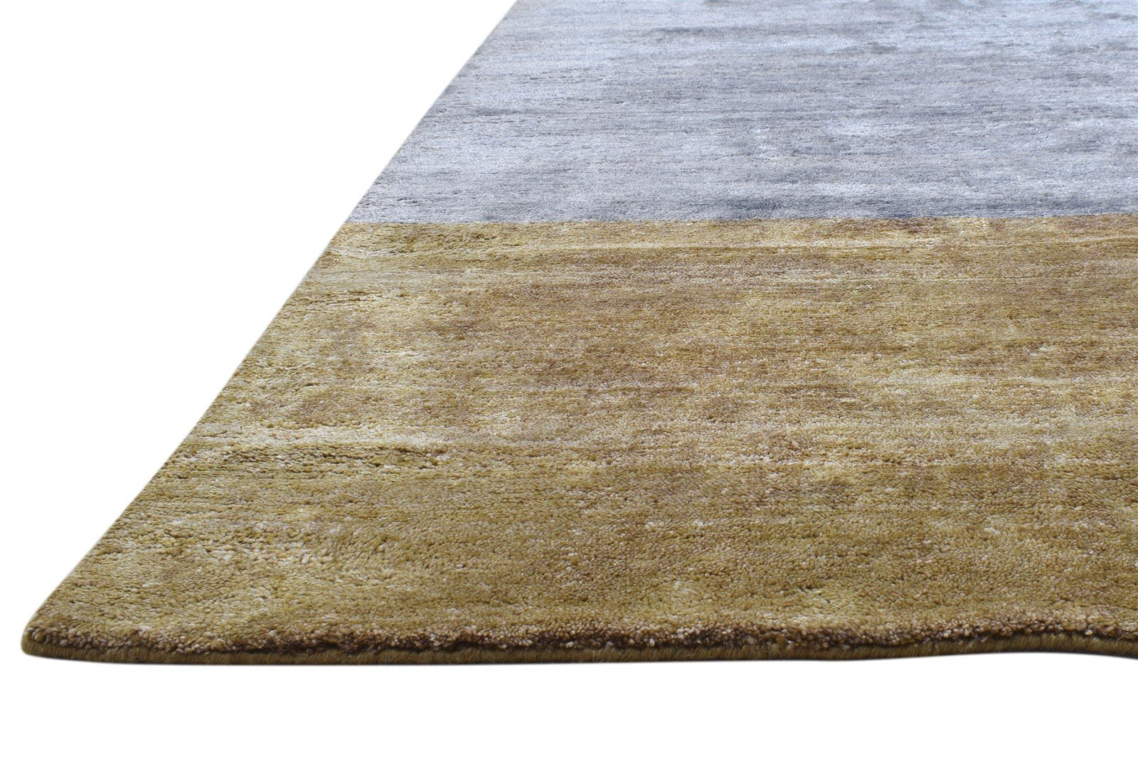 Silk Grey Rug 8' X 9' Modern Hand Knotted Scandinavian Striped Large Carpet   7864106713237