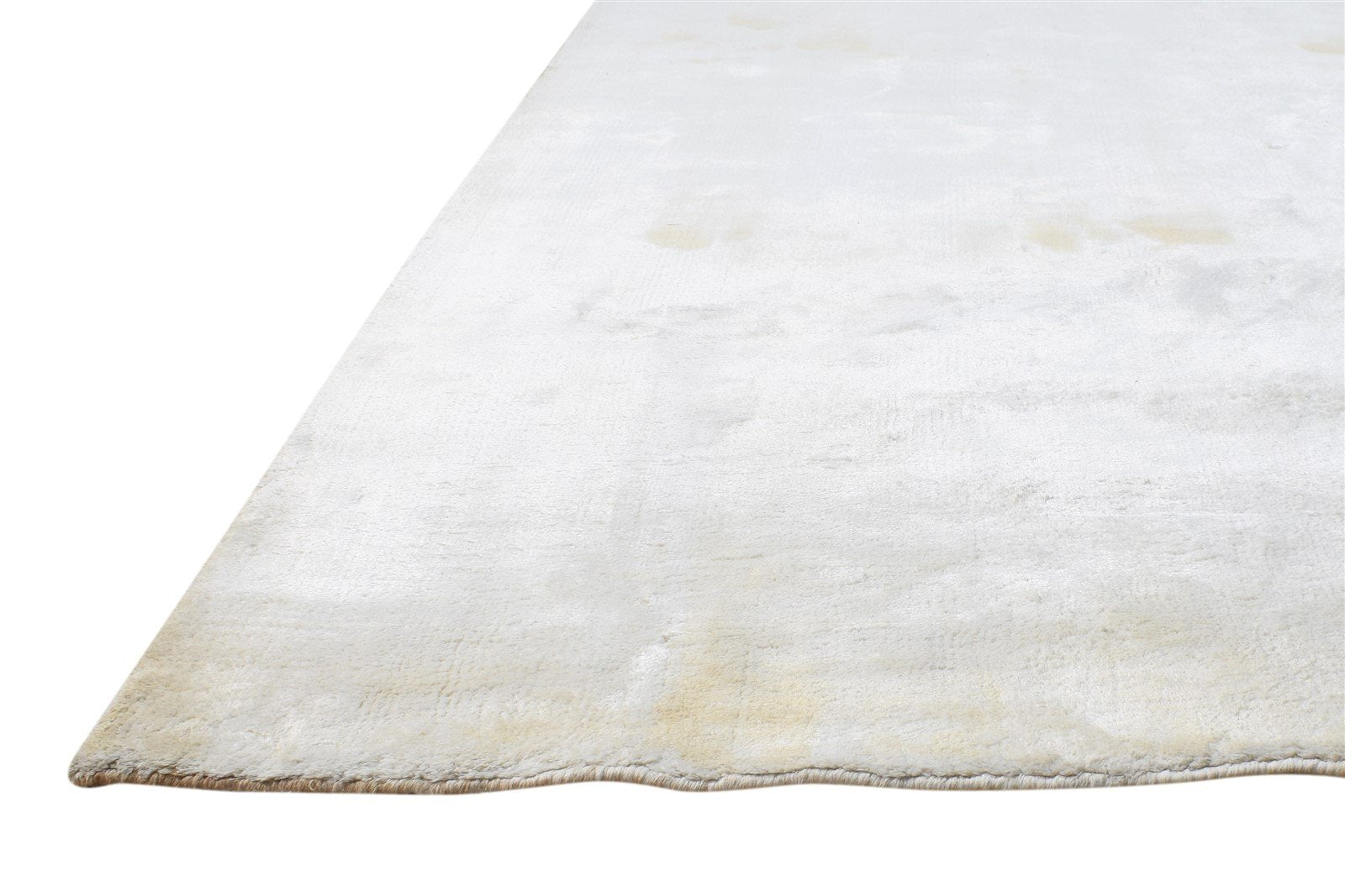 Silk Ivory Rug 5' X 8' Modern Hand Woven Scandinavian Solid Room Size Carpet   7864571166869