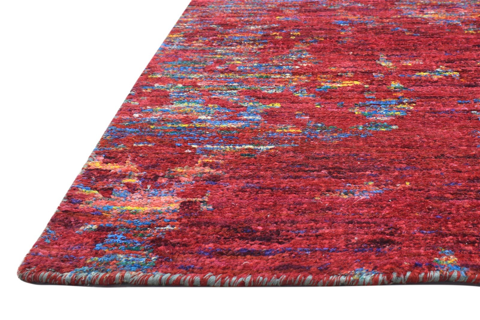 Silk Red Rug 5' X 8' Modern Hand Knotted Bohemian Ikat Room Size Carpet   7864098128021