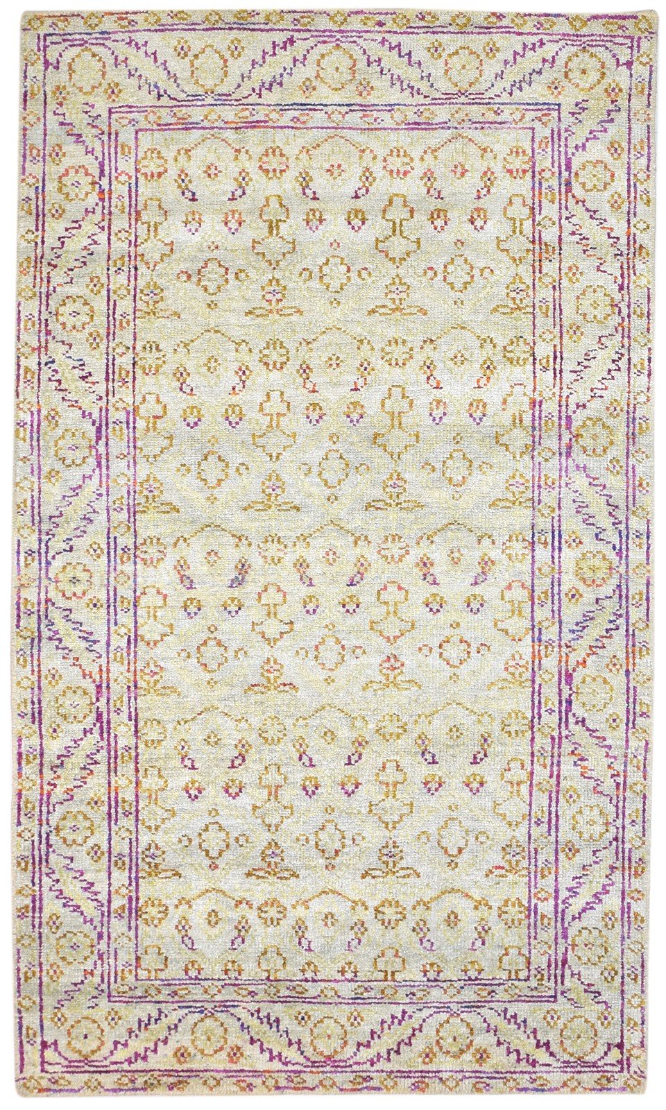 Silk Sage Rug 5' X 8' Modern Hand Knotted Bohemian Oriental Room Size Carpet   7864098717845
