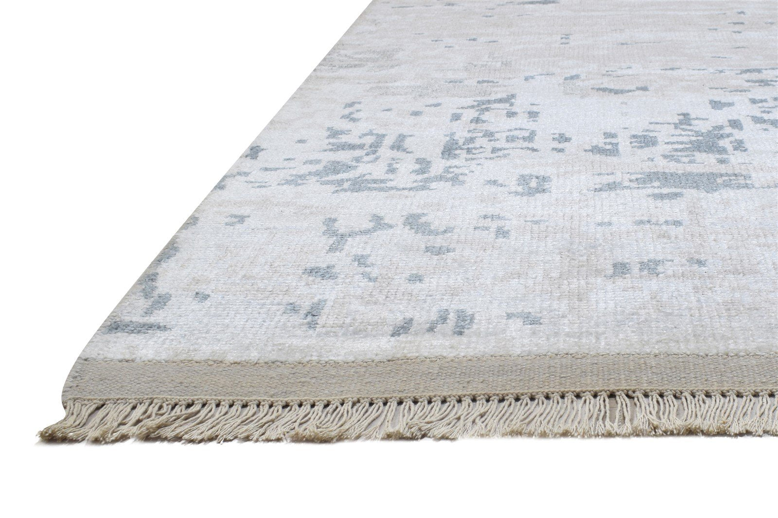 Silk Silver Rug 5' X 8' Modern Hand Knotted Indian Abstract Room Size Carpet   7864425349269