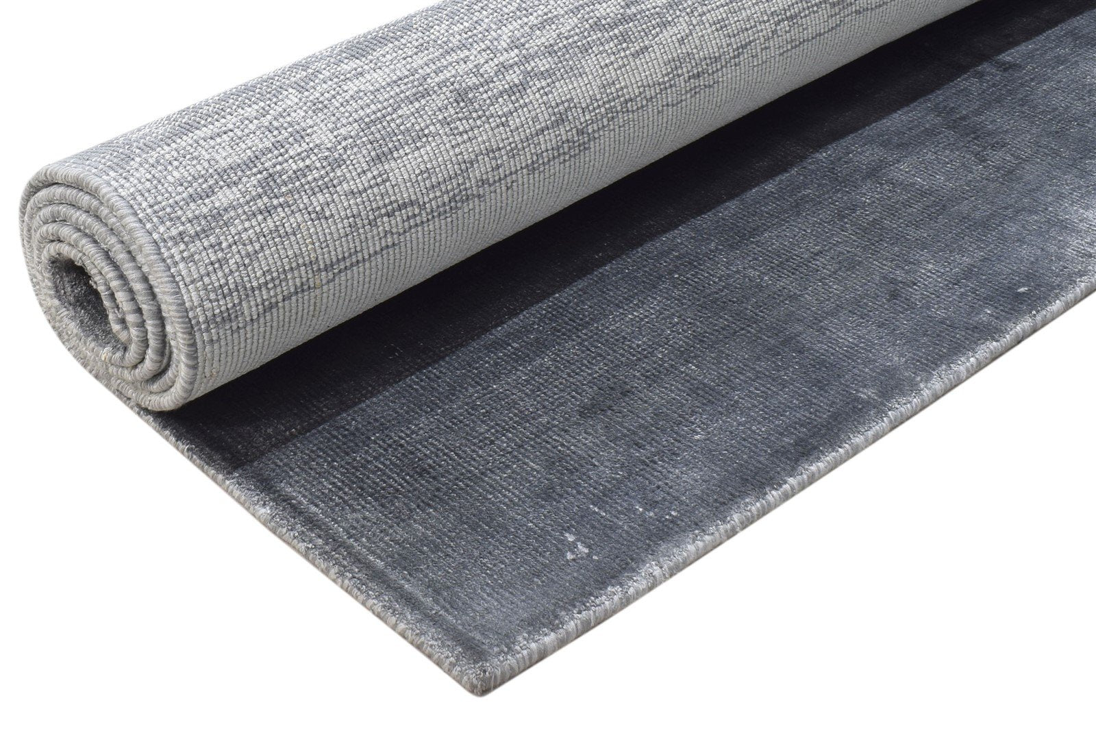 Sandy Silver Silk Rug 5' X 6' Modern Handloom Scandinavian Ombre   7864153833621
