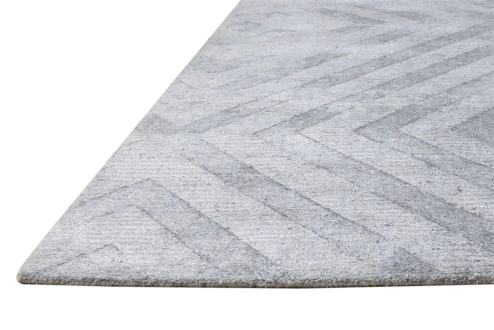 Silver Silk Rug 5' X 8' Modern Handloom Scandinavian Diamond Room Size Carpet   7864441864341