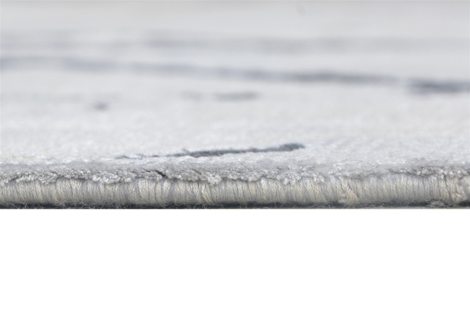 Silver Wool / Silk Rug 8X10 Modern Hand Knotted Indian Abstract Large Carpet   7864397299861