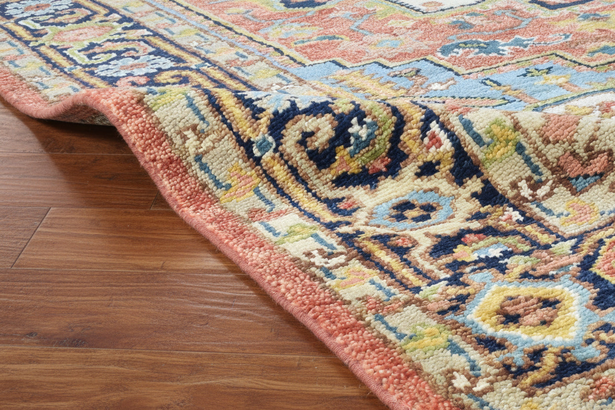 Sina Hand-Knotted Wool Rug Heriz Red Area Rug Persian   9234297553045