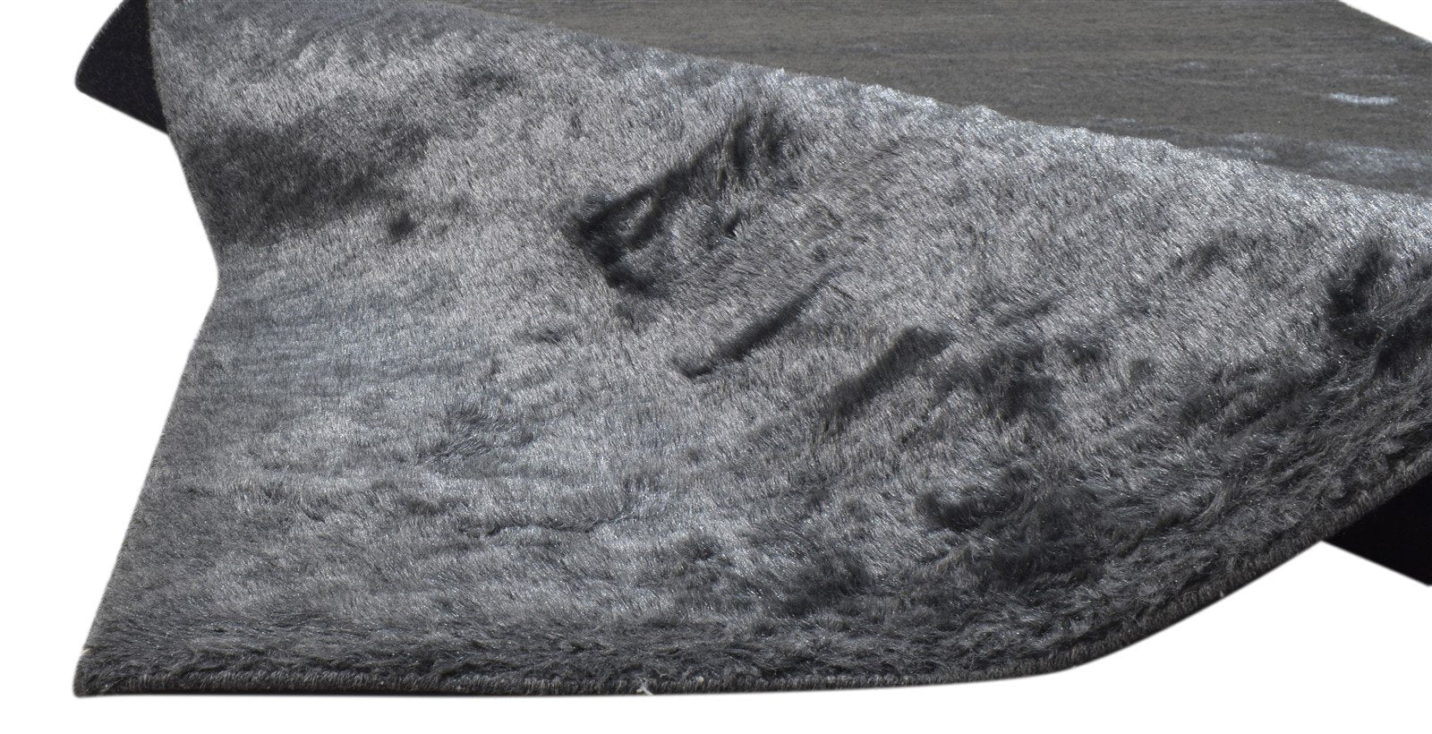Sisile Hand Woven Black Polypropylene Rug 5X8 Modern Scandinavian Solid   7860679573653