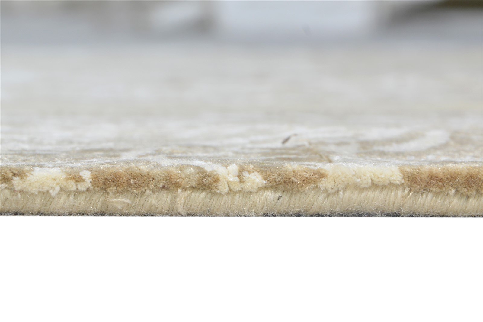 Suzanna Wool / Silk Beige Rug 4X6 Transitional Hand Knotted Moroccan Damask   7865129369749