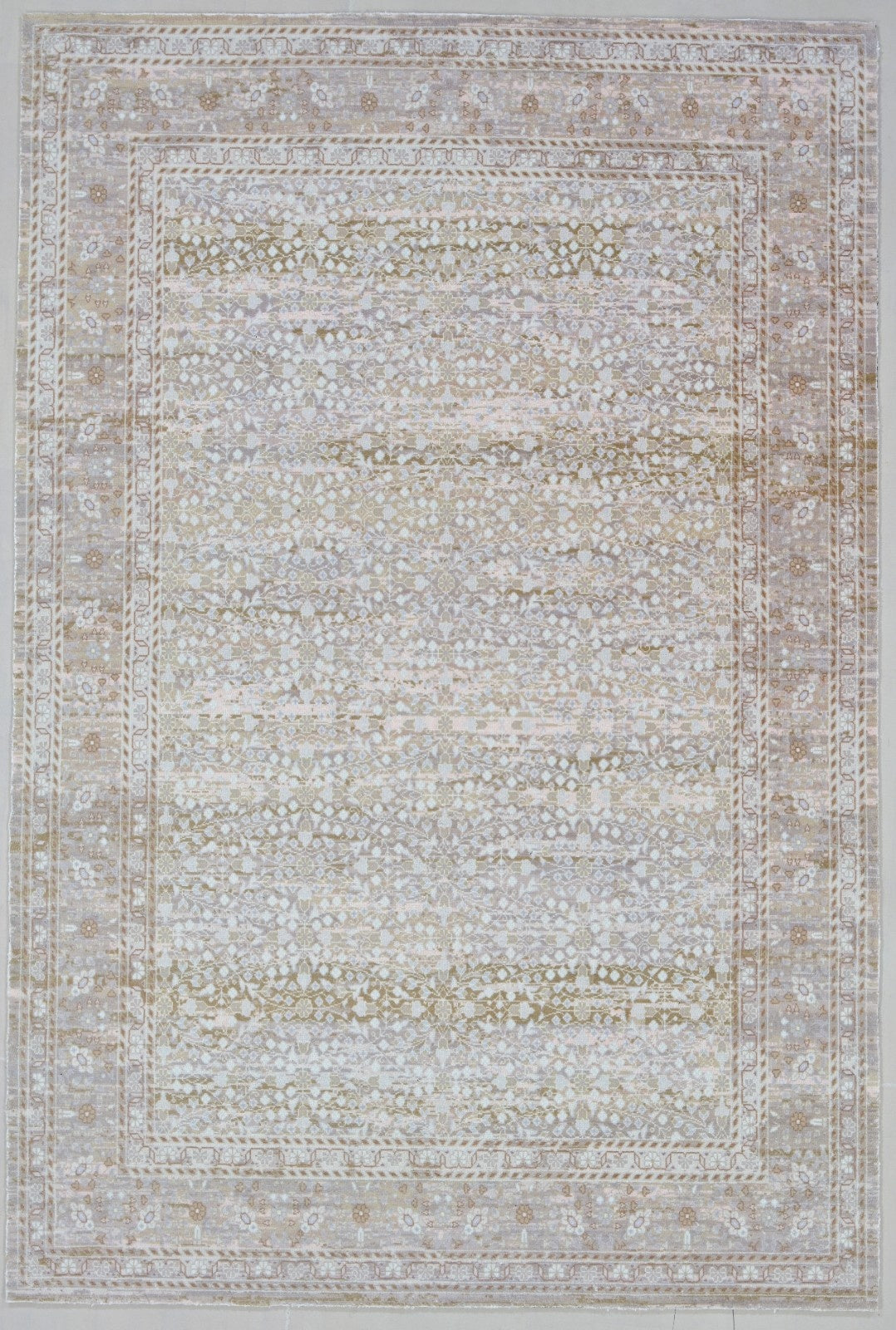 Tamsin Handmade Vintage Persian Beige Area Rug – Modern Neutral Floral Border Rug