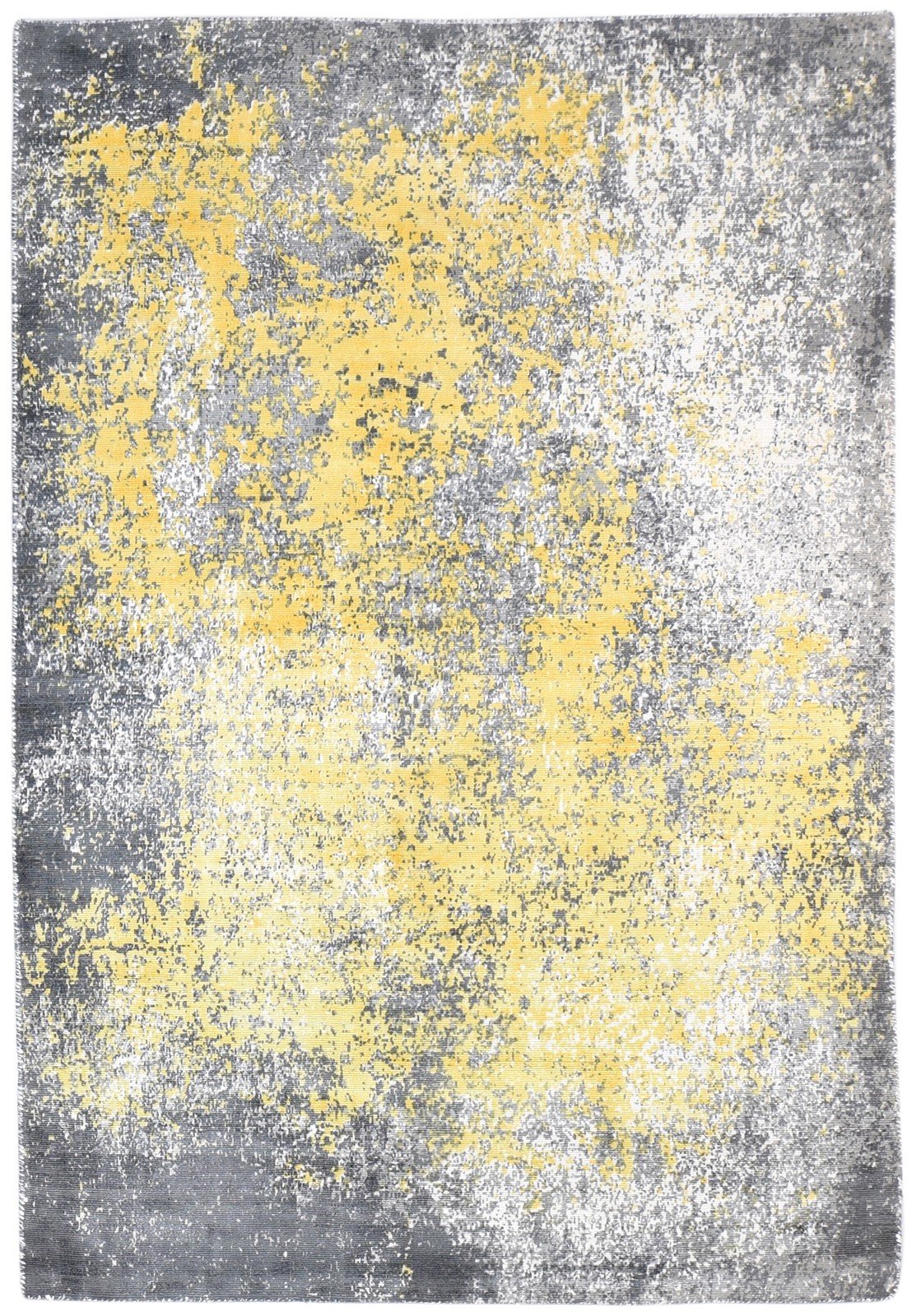 Silk Dark Grey Rug 4' X 6' Modern Hand Woven Indian Abstract Room Size