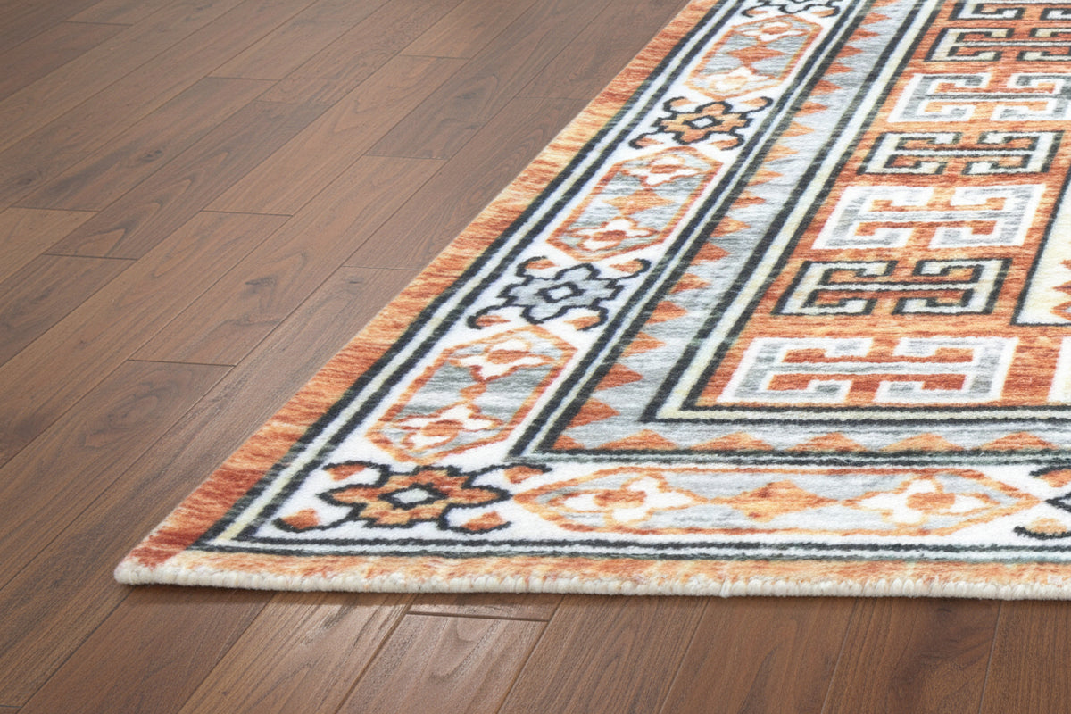 Tribal Kazak Handmade Slate Blue Area Rug – Modern Geometric Medallion Style Rug