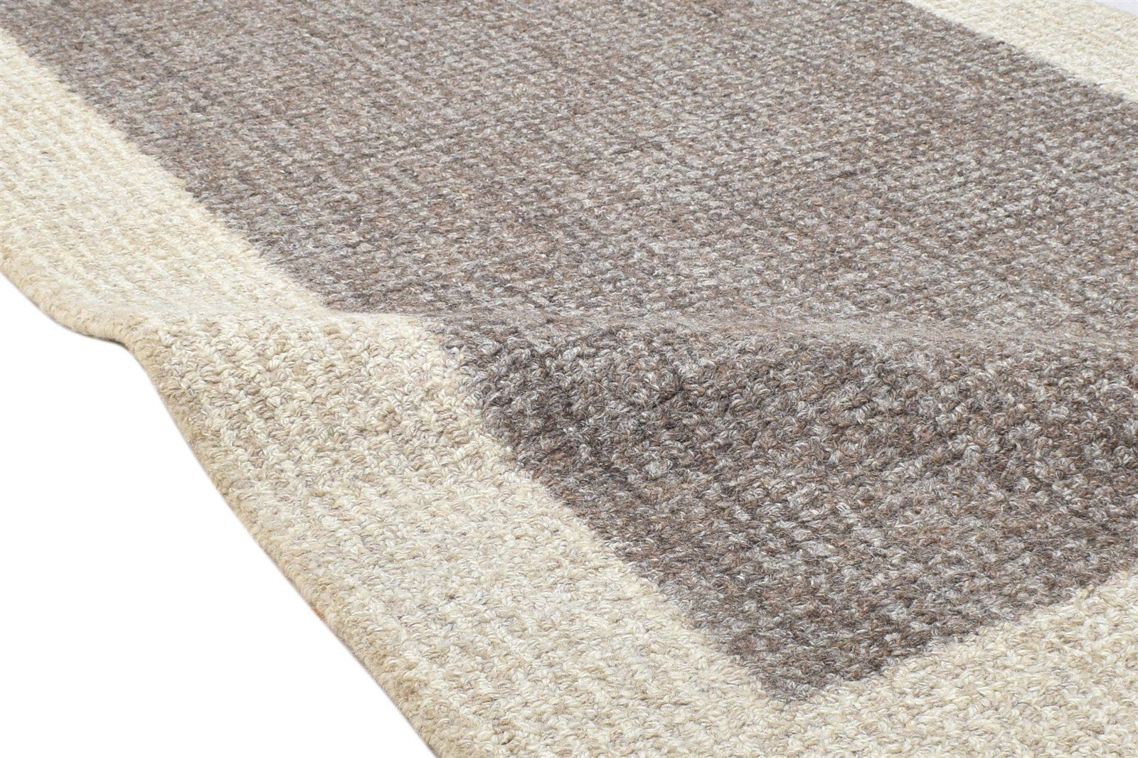 Tufted Brown Rug 3X5 Modern Hand Tufted Scandinavian Bordered Room Size Carpet   7864491147413