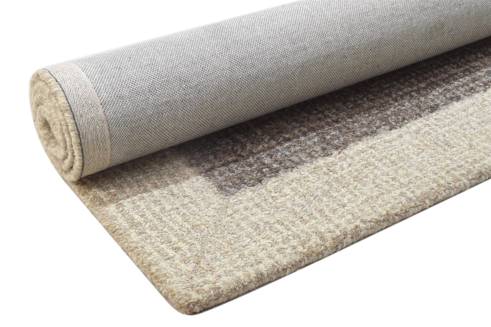 Tufted Brown Rug 3X5 Modern Hand Tufted Scandinavian Bordered Room Size Carpet   7864491147413