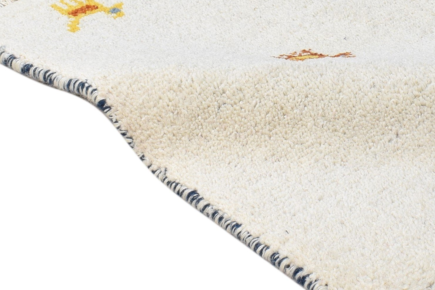 Tybi Hand Knotted Off-White Wool Rug 1' X 2' Persian Southwestern Tribal   7865185566869