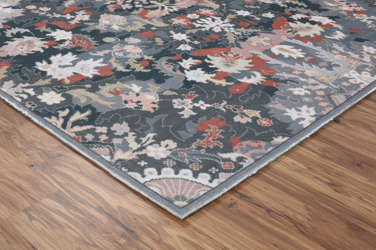 Valentina Handmade Dark Teal Medallion Area Rug – Transitional Artisanal Oushak Style   9175439245461