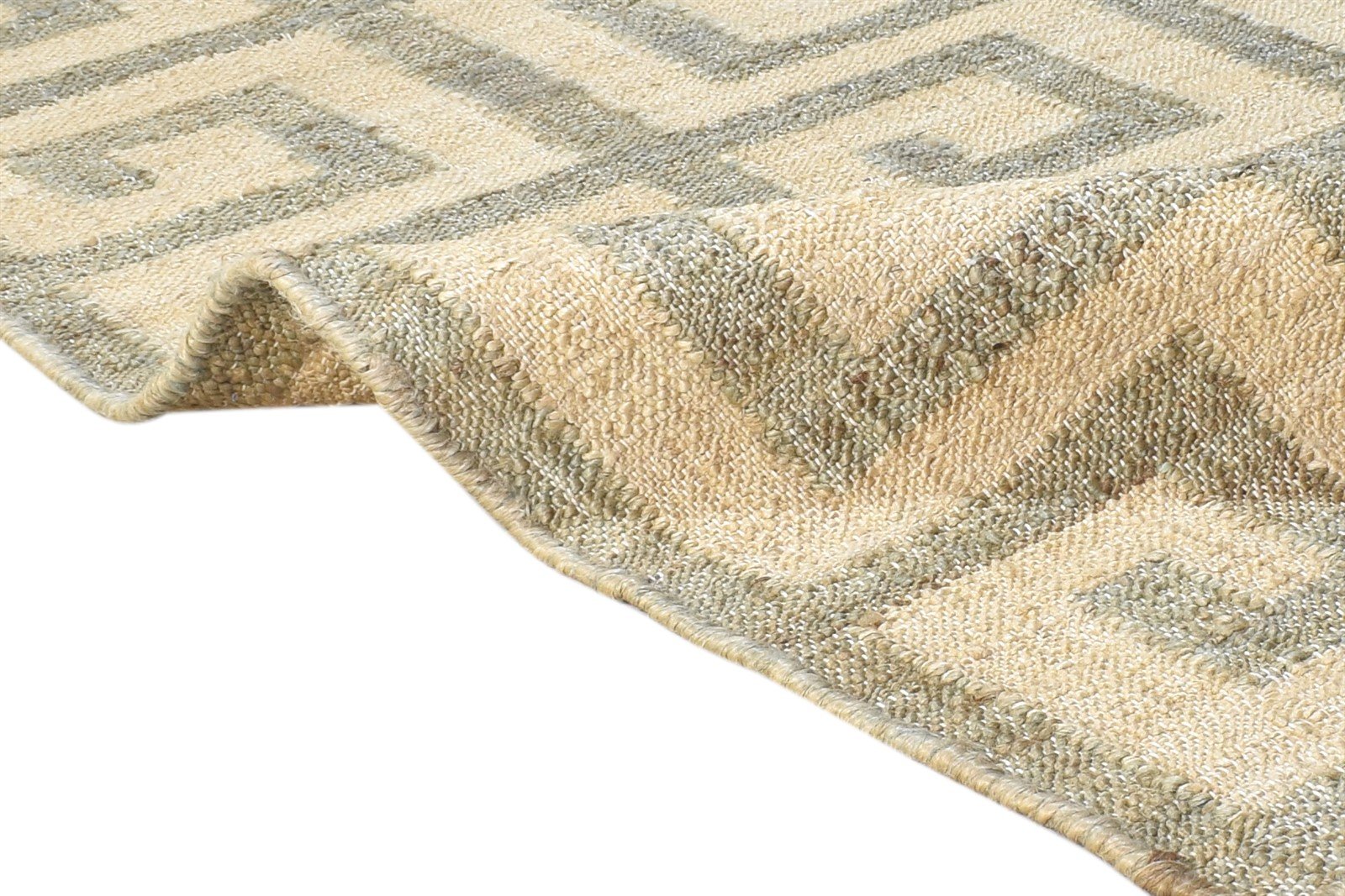 Vere Cream Jute Rug 6' X 8' Modern Hand Woven Moroccan Geometric   7864792350869