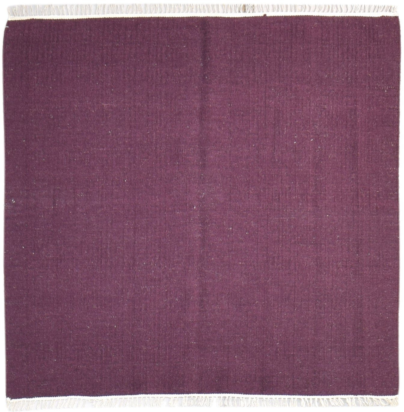 Viviana Wool Wine Rug 4' X 4' Modern Dhurrie Scandinavian Solid   7864674353301