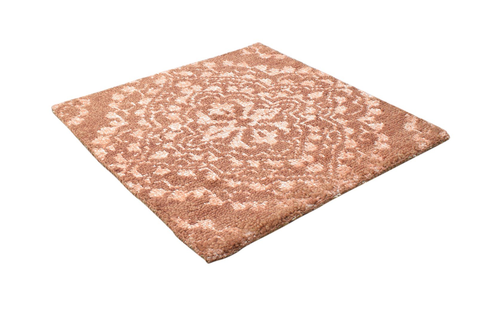 Vonni 2' X 2' Rug Wool / Silk Rust Modern Hand Knotted Moroccan Trellis   7864124244117