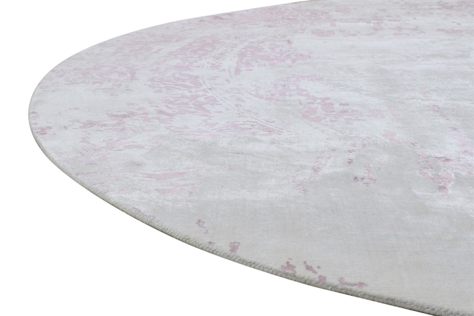 White Silk Rug 9' X 9' Modern Handloom French Abstract Large Carpet   7864935678101